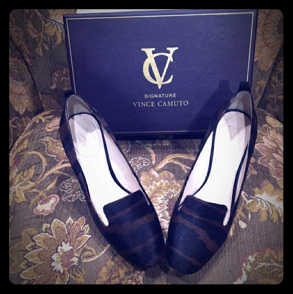 Vince Camuto pony hair semi wedge shoe